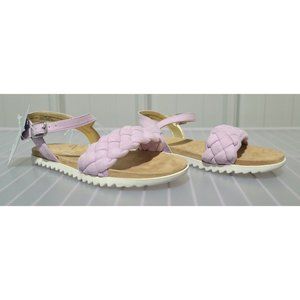 Cat & Jack Amelia Big Girls' Purple Braided Top Strap Footbed Sandals